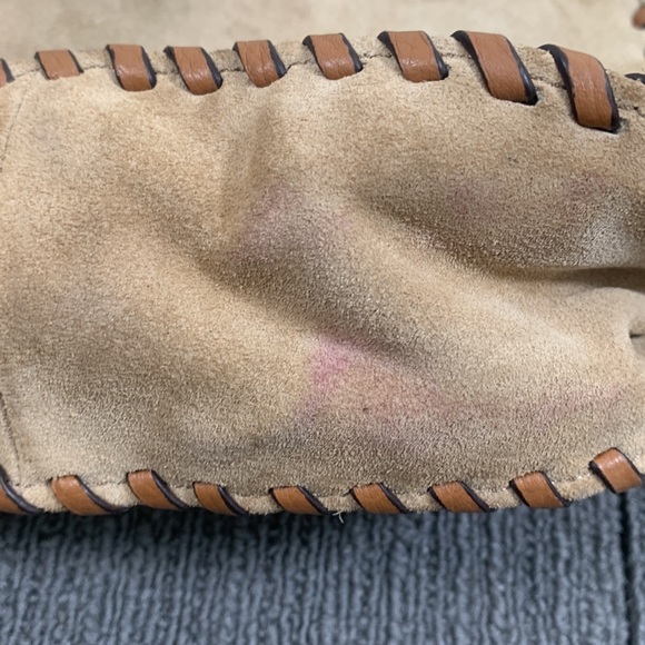 Michael Kors Crossbody Bag Womens Small Tan Suede Whipped Chelsea Shoulder Purse - Picture 7 of 17